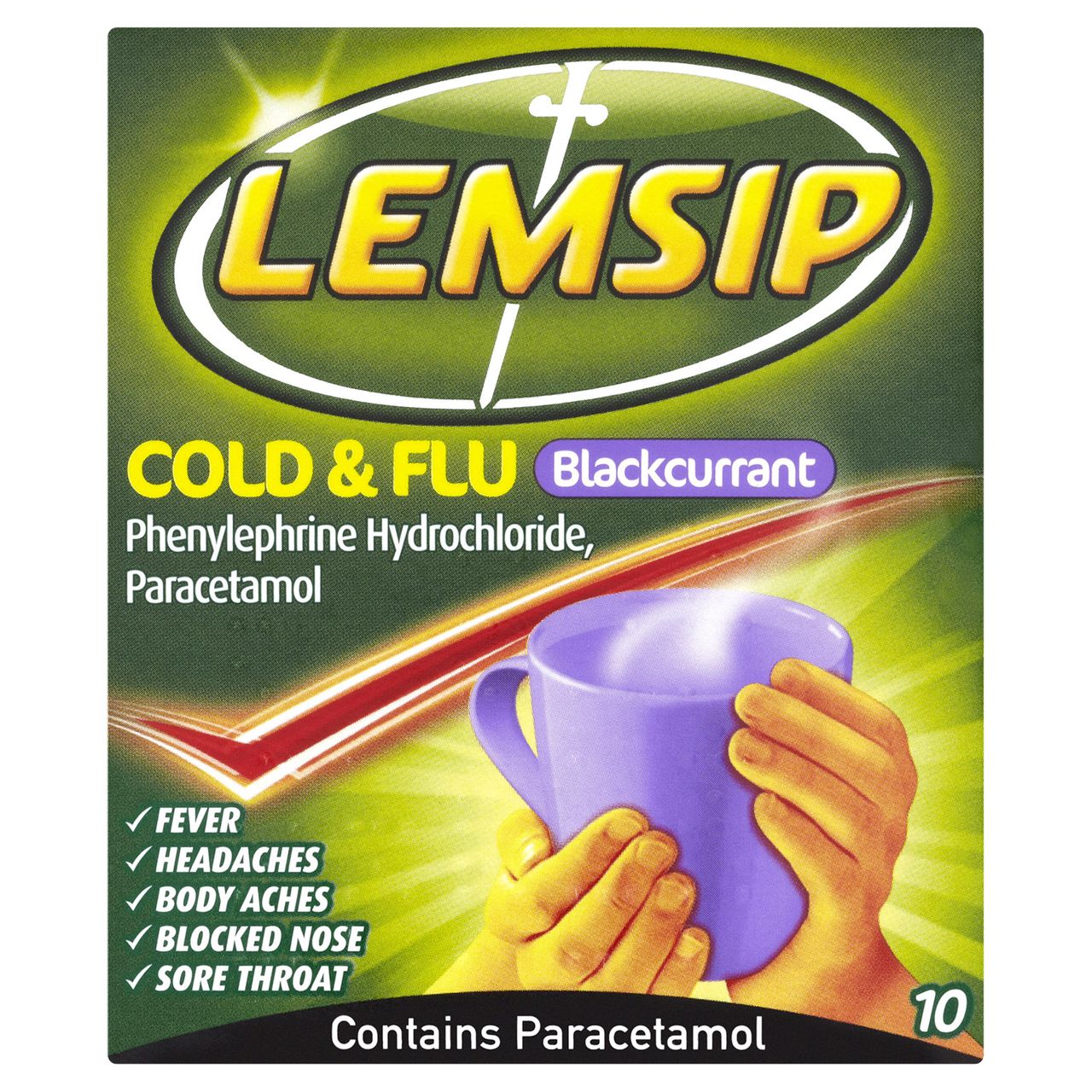 Lemsip Cold & Flu Blackcurrant Hot Drink